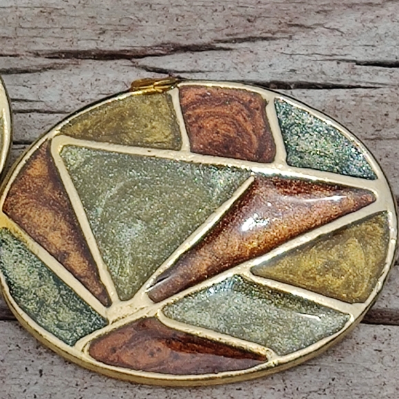 Vintage signed Musi enameled shoe clips - Picture 2 of 8